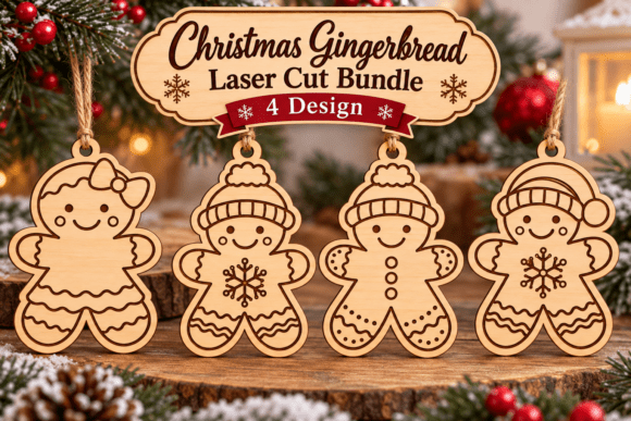 Christmas Gingerbread Laser Cut Bundle laser cut file