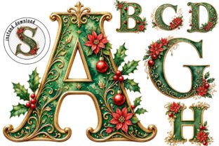 Christmas Inspired Alphabet Clipart Gráfico por Creative Print ...