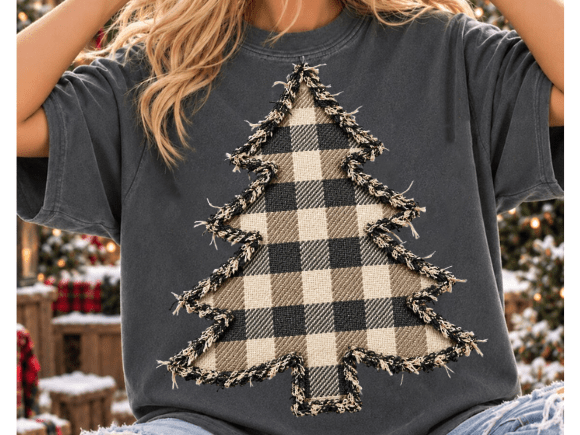 Christmas Tree Faux Ripped Shirt Png