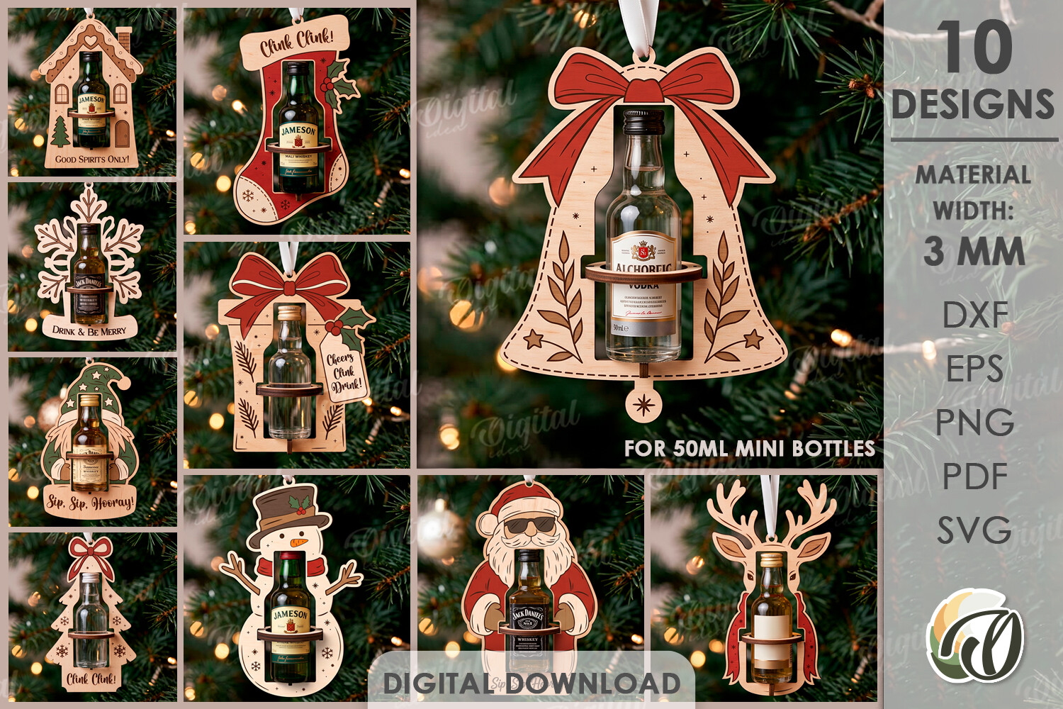 Christmas Tree Mini Bottle Holder Bundle