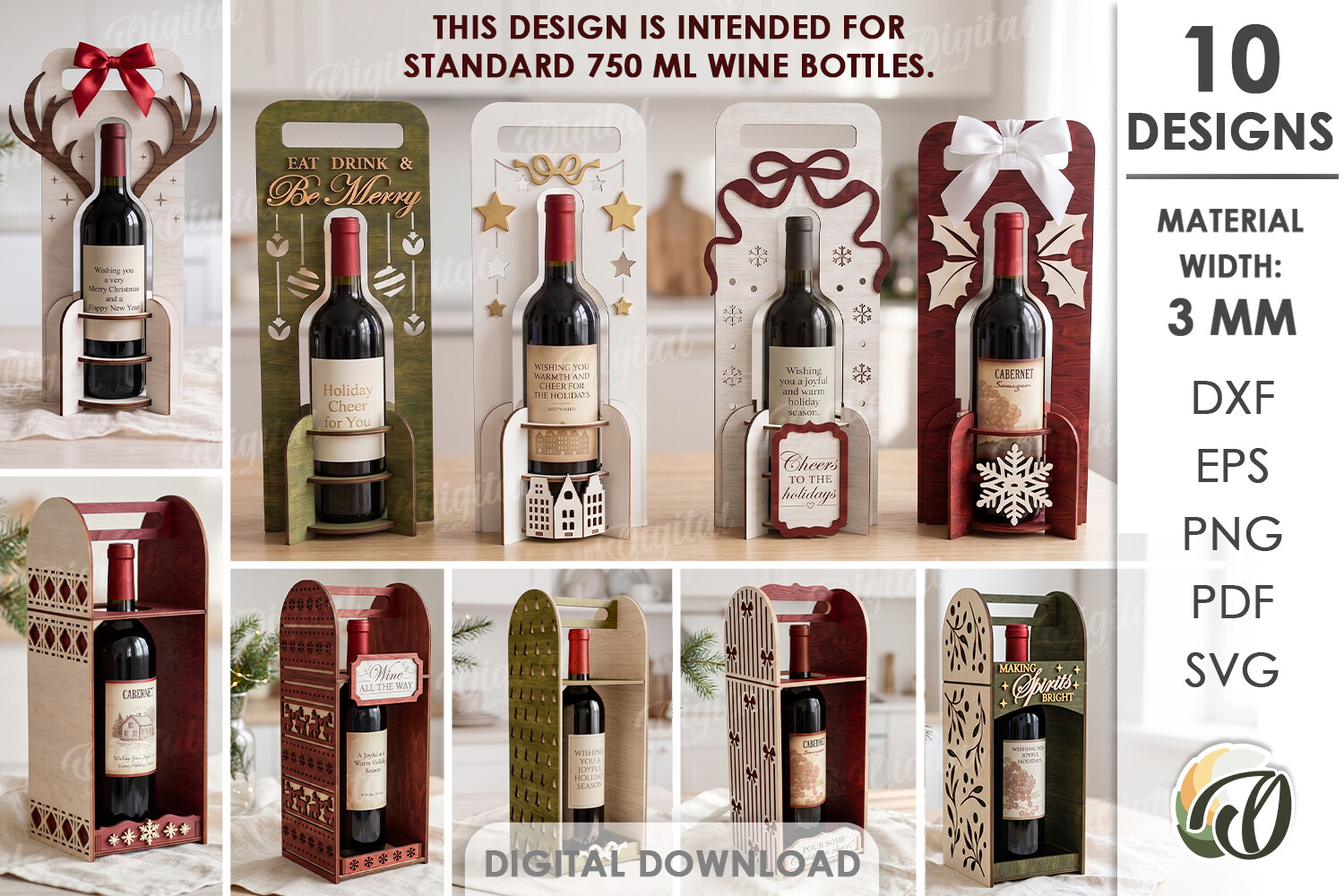 Christmas Wine Bottle Holders Bundle