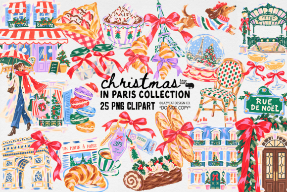Christmas in Paris PNG Clipart Bundle