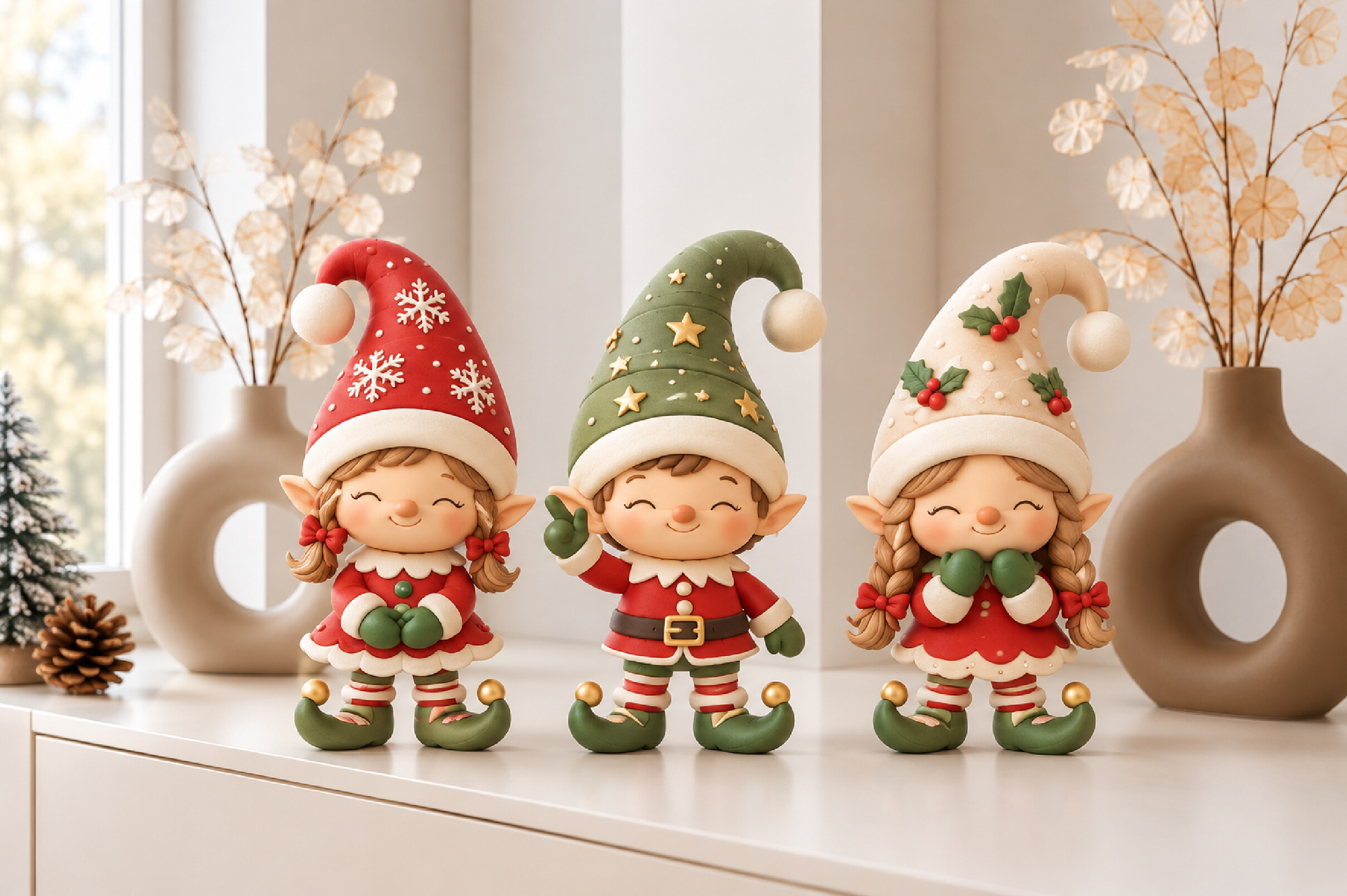 Cute Christmas Elves 3D Print STL Files - 3 Festive Elf Models for Holiday Decor - Image 2