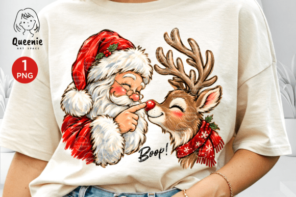 Cute Santa Claus Reindeer Boop Christmas