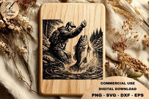 Fishing Bass SVG Laser Cutting By ArtFlowCODesign
