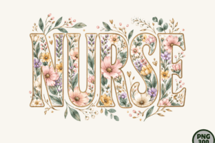 Floral Nurse Healthcare PNG Design
