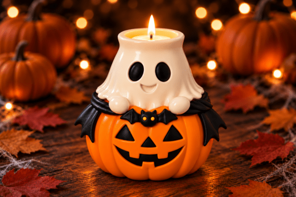 Pumpkin Lighting STL - 3D Printable Halloween Jack-o'-Lantern Set of 3 - Image 9