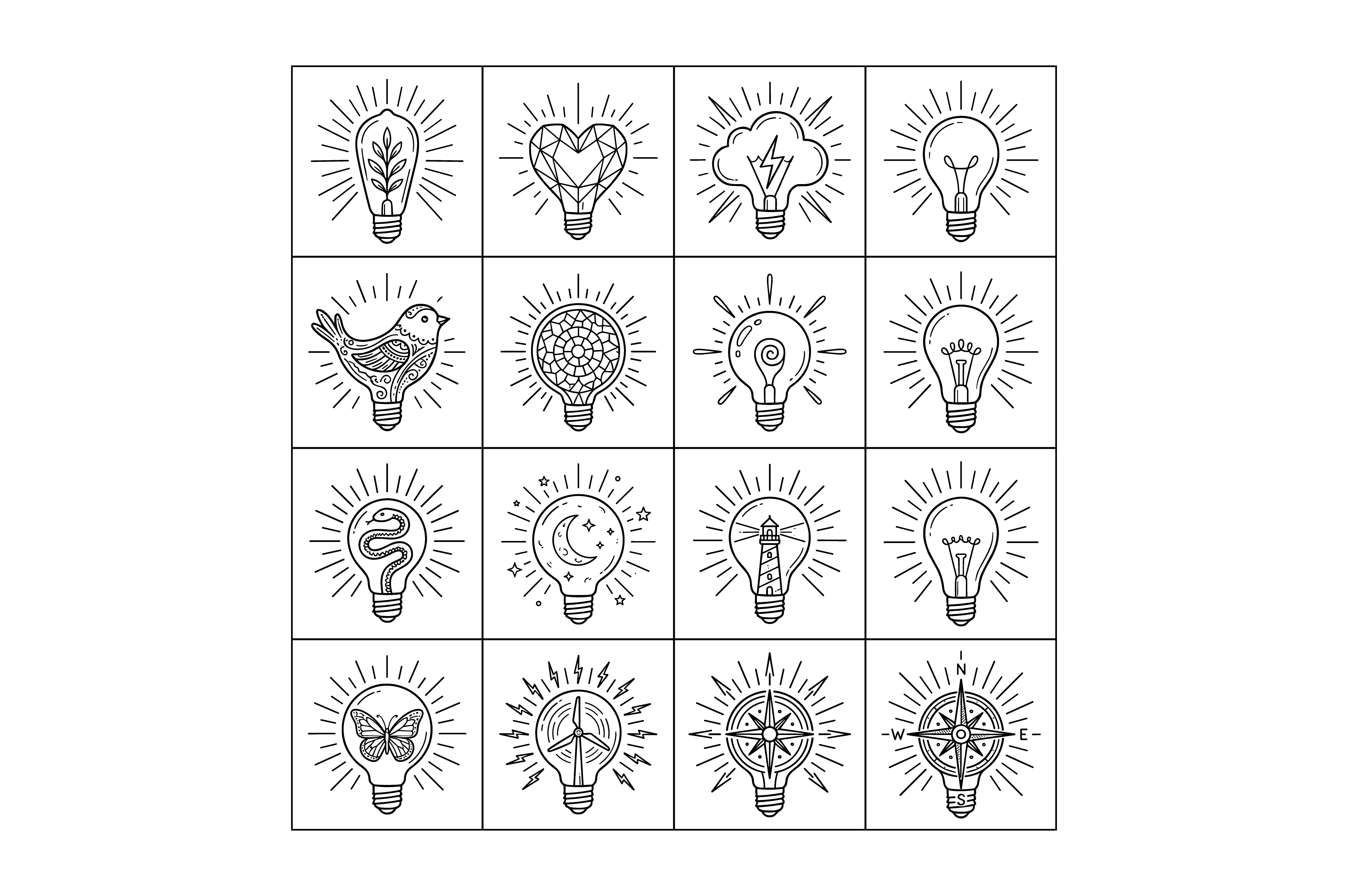 Hand Drawn Lettering Signage Hand Drawn Light Bulb Clipart Set Graphic by Rextore · Creative Fabrica
