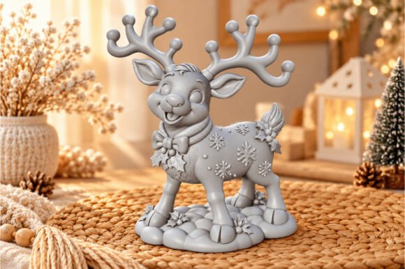 Cute Christmas Reindeer Bowl 3D STL File – Printable Holiday Candy Dish - Image 19