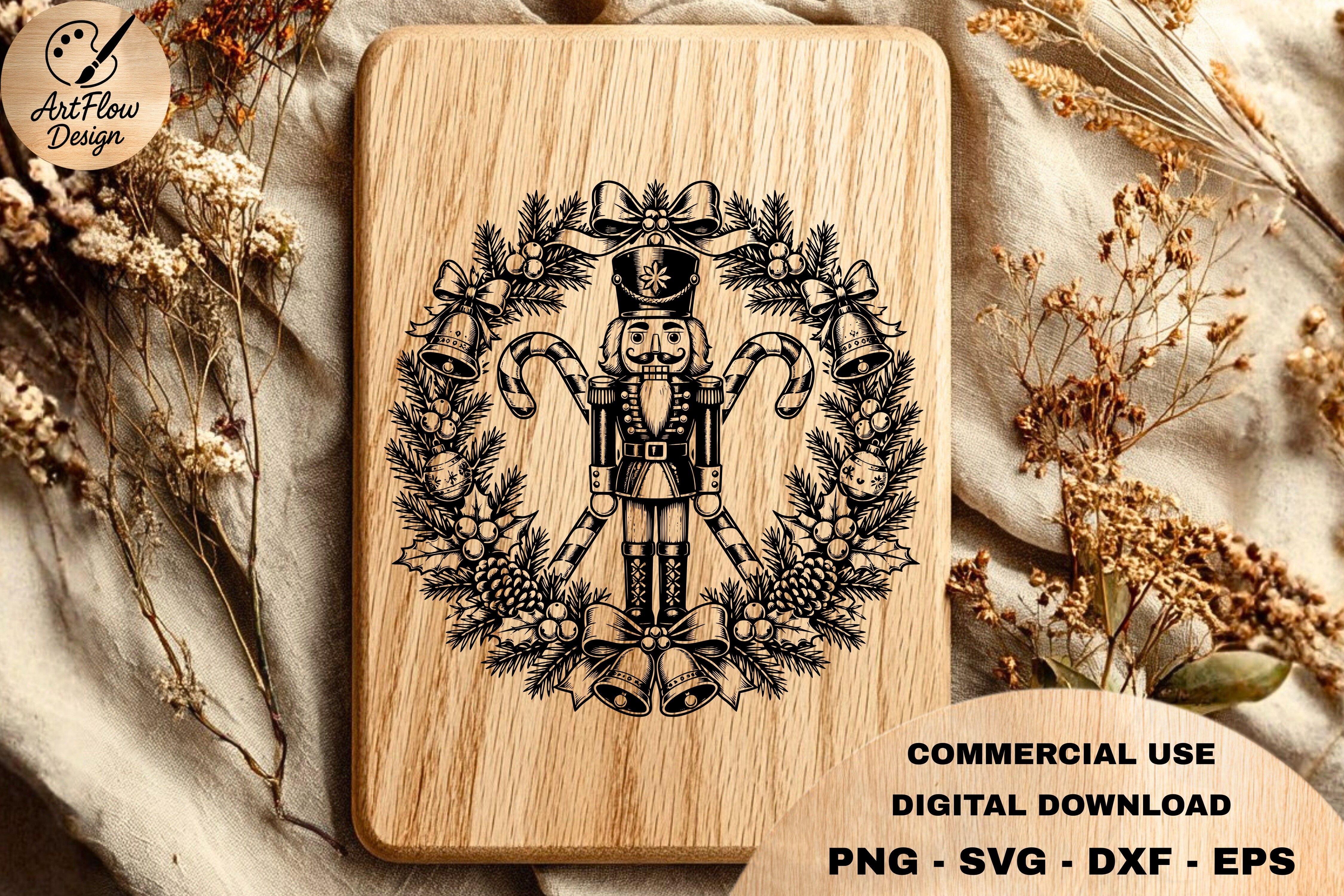 Nutcracker Christmas Wreath SVG