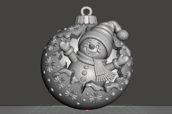 Snowman Christmas Ornament 3D STL – Festive Holiday Bauble Print - Image 3