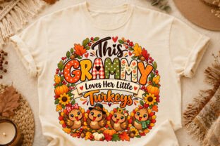 Thanksgiving Grammy Fall Grandma Turkey Graphic by T-Shirt Design ...