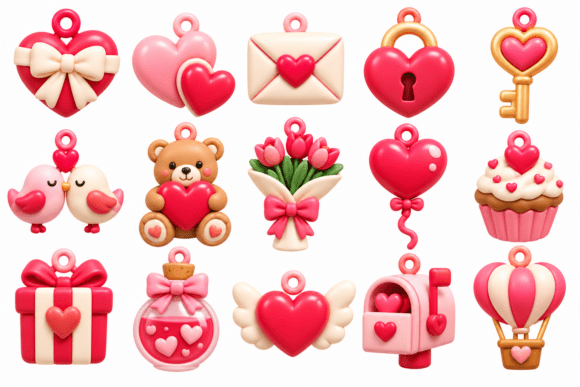 Valentine's Day Keychain Collection STL – 15 3D Printable Love Charms - Image 2