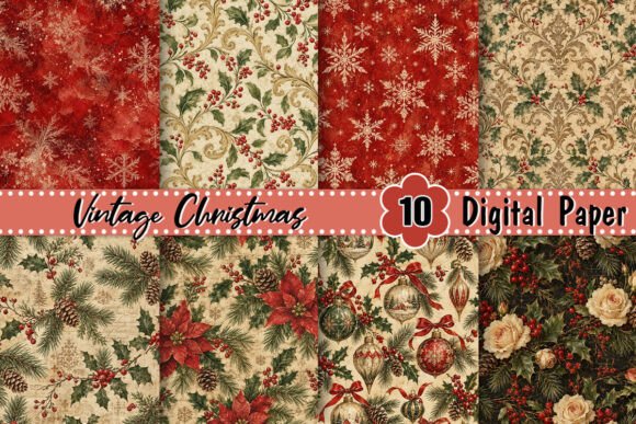 Vintage Christmas Background Graphic Backgrounds By Artistic Garden