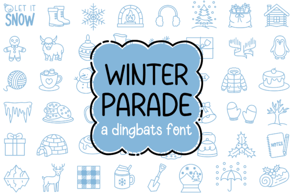 Winter Parade Dingbats Font By IngingDigitalArt