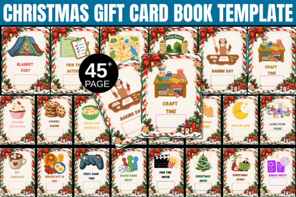 Christmas Gift Card Book Template Graphic Print Templates By Gfx Shaown