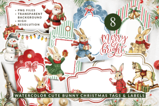 Cute Christmas Tags & Labels Ephemera Gráfico por daisyartwatercolors ...