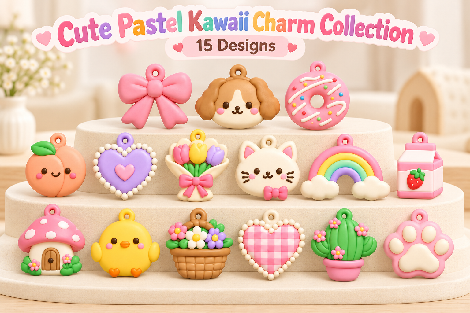 Cute Kawaii Keychain Charms STL – 15 3D Printable Charms - Image 5
