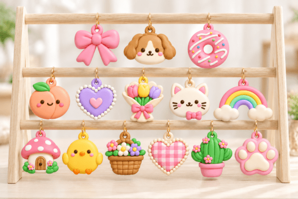 Cute Kawaii Keychain Charms STL – 15 3D Printable Charms - Image 4