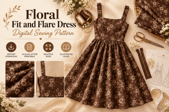 Floral fabric inspiration for a handmade fit and flare summer dress