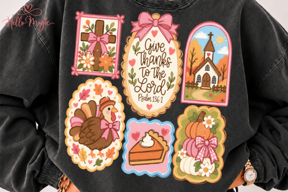 Give Thanks to the Lord Doodles PNG Graphic T-shirt Designs By Hello December