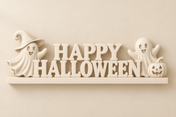 Happy Halloween STL 3D Print File | Spooky Ghost & Pumpkin Decor - Image 7