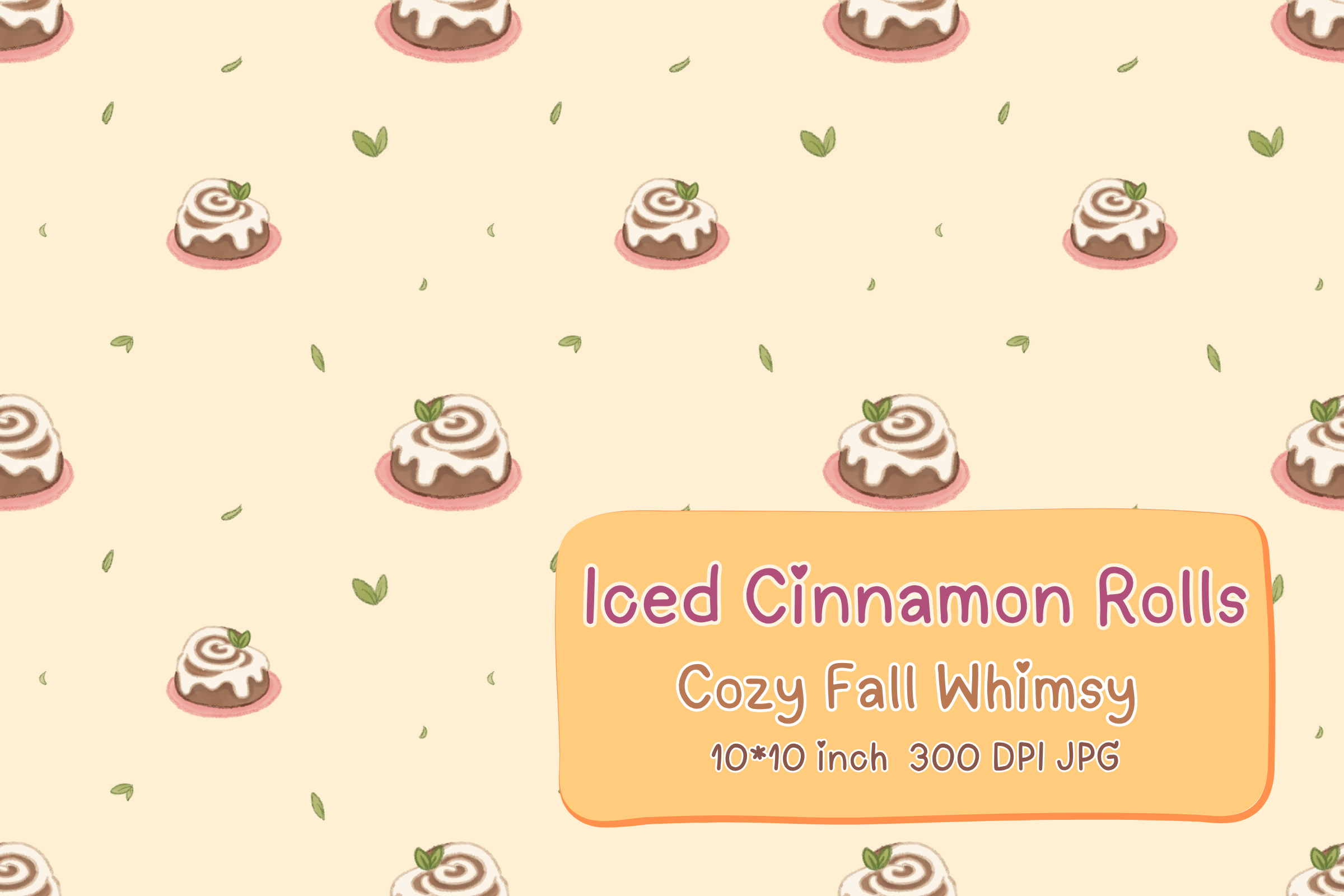 Iced Cinnamon Roll Seamless Pattern Graphic by helloBerryBloom ...