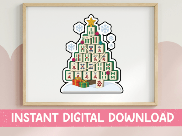 Mahjong Tile Christmas Tree Art Graphic T-shirt Designs By October Second