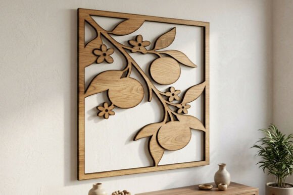 Orange Branch Laser Cut Wall Art Laser Cutting By T-Shirt Pond