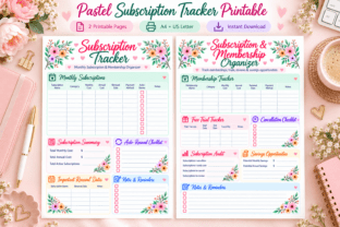 Pastel Subscription Tracker Printable Graphic by Mol Tazime · Creative ...