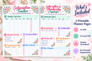 Pastel Subscription Tracker Printable Graphic by Mol Tazime · Creative ...