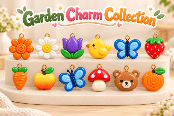 Garden Keychain Charms STL Collection | 12 3D Printable Designs - Image 1