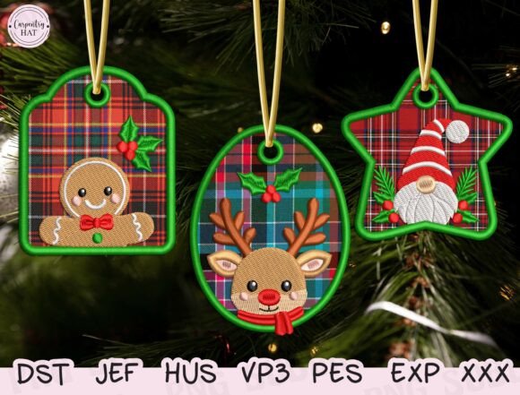Xmas Embroidery Design Ornaments Set