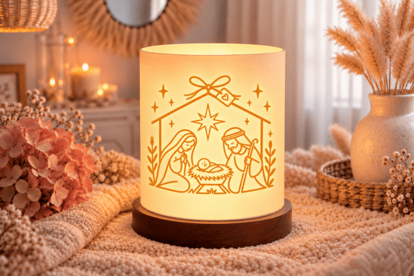 Nativity Tealight Holder STL – 3D Printable Christmas Lantern File - Image 1