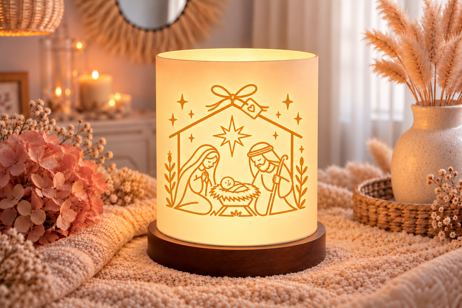 Nativity Tealight Holder STL – 3D Printable Christmas Lantern File - Image 3