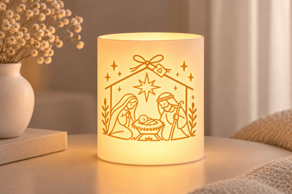 Nativity Tealight Holder STL – 3D Printable Christmas Lantern File - Image 2