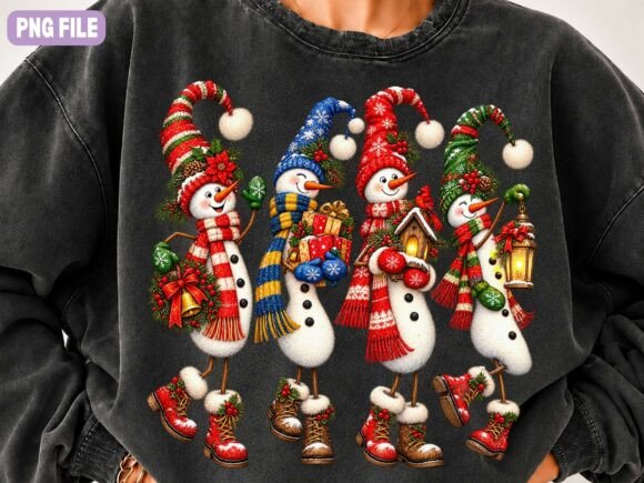 Christmas Snowman PNG, Colorful Winter