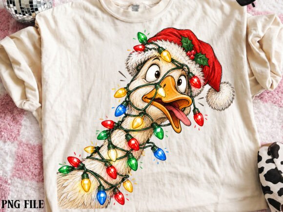 Festive Goose Christmas Lights Sublimati