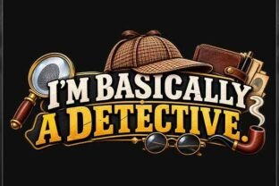 Funny Detective Typography PNG Graphic by Elvixa Studio · Creative Fabrica