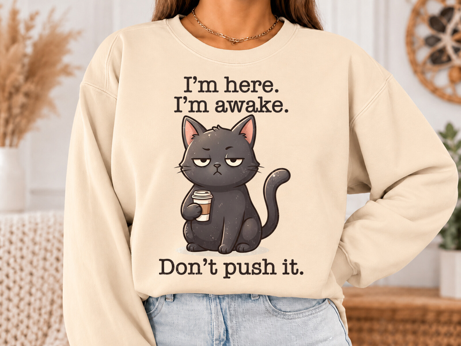 Grumpy Sit Cat Funny Grumpy Black Coffee Cat T-Shirt Graphic by N Creation · Creative ...