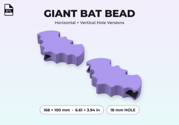 Giant Bat Bead STL - Halloween Garland & Bracelet 3D Print - Image 2