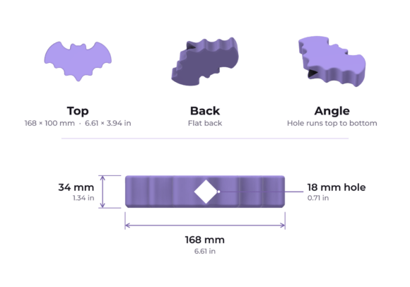 Giant Bat Bead STL - Halloween Garland & Bracelet 3D Print - Image 3