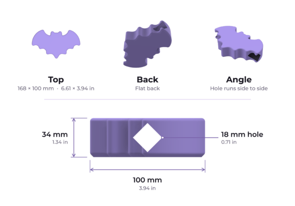 Giant Bat Bead STL - Halloween Garland & Bracelet 3D Print - Image 5