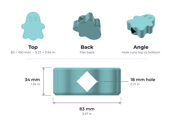 Giant Ghost Bead STL  Halloween 3D Print, 2 Versions, No Supports - Image 3