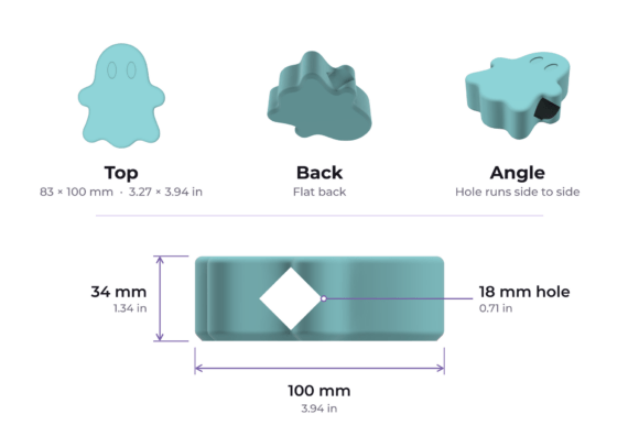 Giant Ghost Bead STL  Halloween 3D Print, 2 Versions, No Supports - Image 5