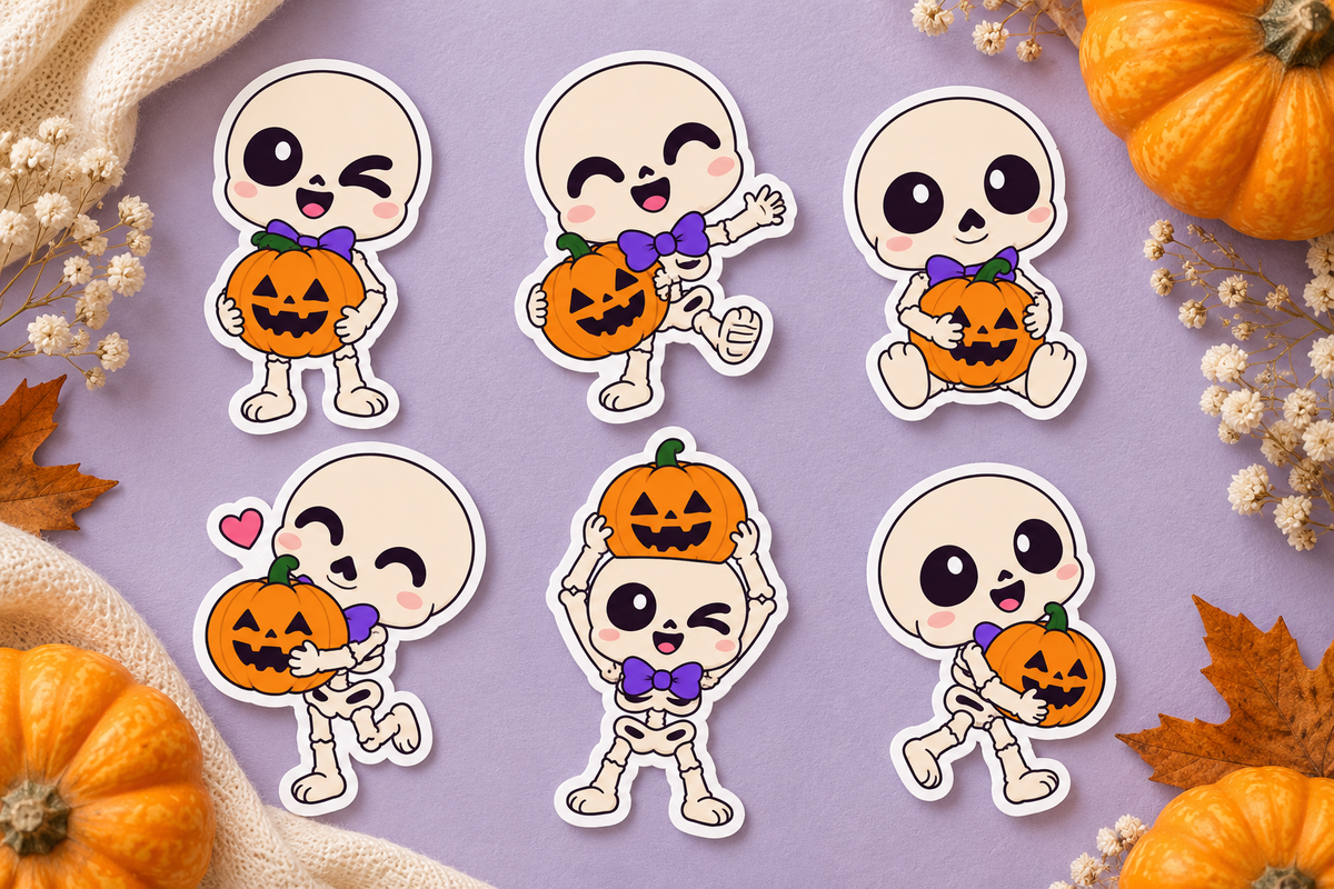 Skeleton Telegram Sticker Kawaii Skeleton Stickers Graphic by Pamlico Creations · Creative Fabrica