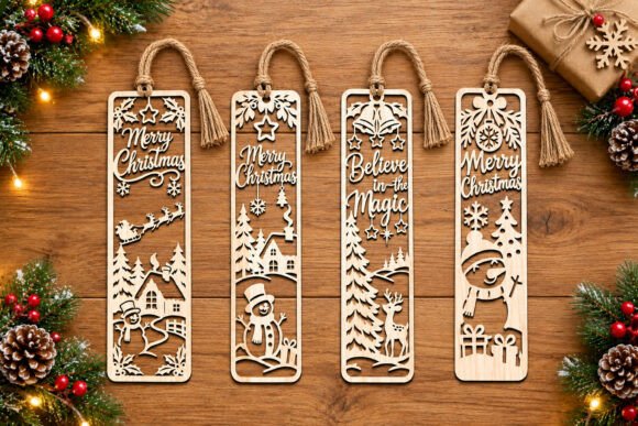 Christmas bookmark SVG design