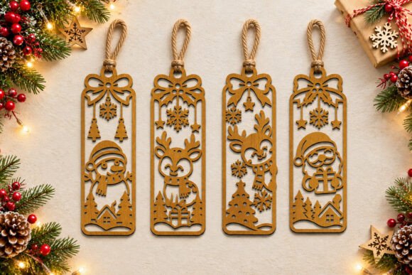 Christmas laser cut bookmark design
