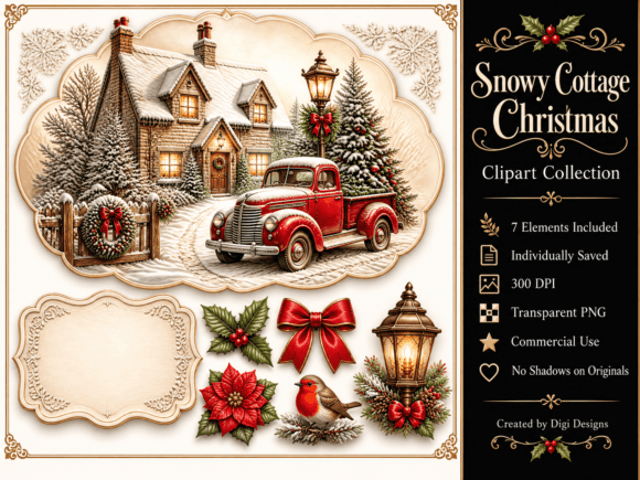 Vintage Christmas Santa Clipart Collecti Graphic by Digi Designs by ...