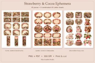 Strawberry & Cocoa Ephemera Graphic by Miss Scarlett Studio · Creative ...